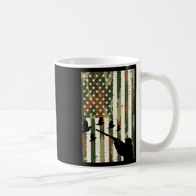 Camouflage Us Flag Quail Pheasant Jagd Upland Jagd Kaffeetasse (Rechts)