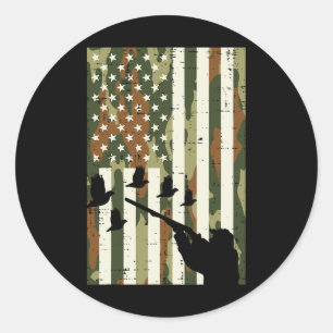 Camouflage Us Flag Quail Pheasant Jagd Upland Jagd Runder Aufkleber