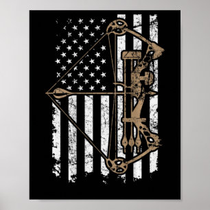 Camouflage Usa Flag Archery Compound Bow - Bow Hun Poster