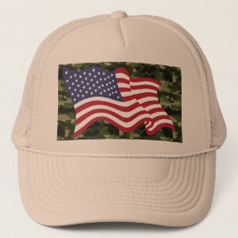 Camouflage USA Flag Hat für Alltagswoche Truckerkappe