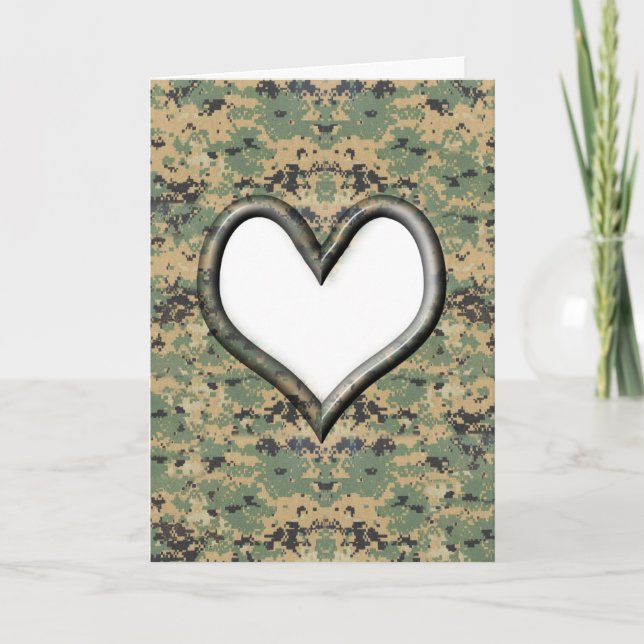 Camouflage Valentinkarte Feiertagskarte (Vorderseite)