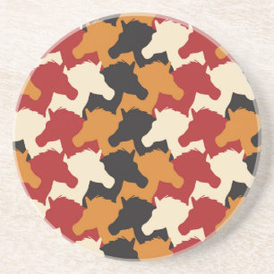 Camouflage verbindet Köpfe, wiederholt Muster. Getränkeuntersetzer