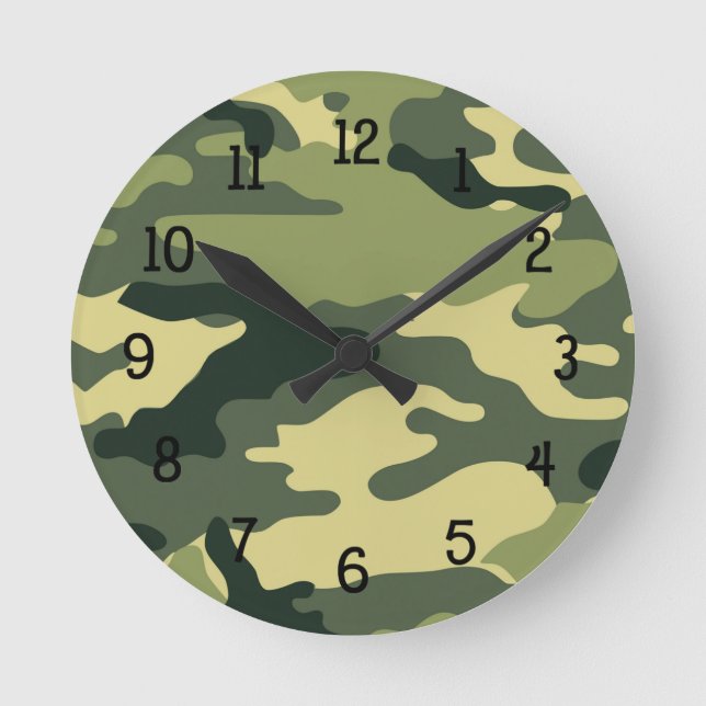 Camouflage vert Horloge garçon chambre à coucher C (Recto)