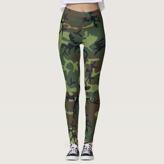 Camouflage von Holz Leggings (Vorderseite)