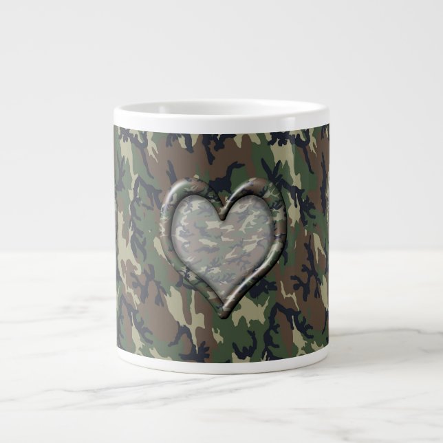 Camouflage Wald Waldherz auf Camouflage Jumbo-Tasse (Vorderseite)