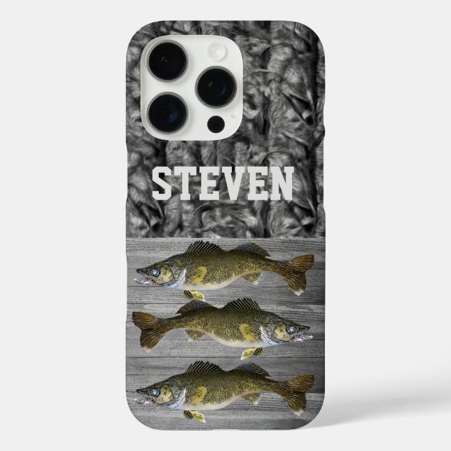 Camouflage Walleye Fischen Männer Sport Cool iPhone 16 Pro Hülle (Rückseite)