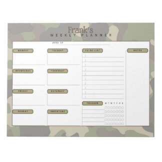 Camouflage Weekly Planner Notizblock