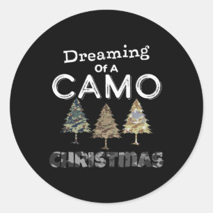 Camouflage Weihnachtsbäume Geschenk für Männer Trä Runder Aufkleber