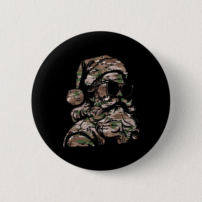 Camouflage Weihnachtsfeiertage Silhouette Multi Ca Button (Vorderseite)