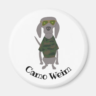 Camouflage Weim Weimaraner Gray Ghost Dog Magnet