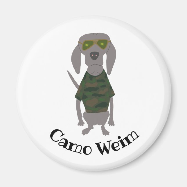 Camouflage Weim Weimaraner Gray Ghost Dog Magnet (Vorne)
