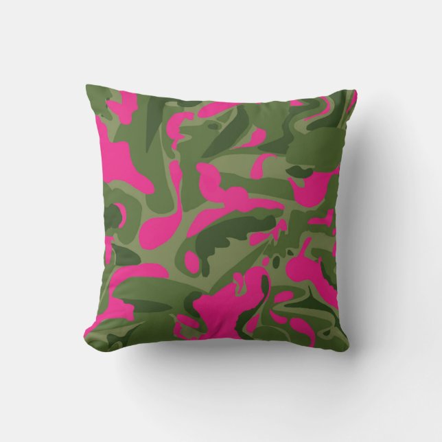 Camouflage weißes, reversibles Kissen (Vorderseite)