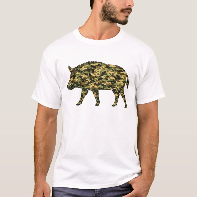 Camouflage Wild Boar T-Shirt (Vorderseite)