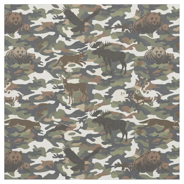 Camouflage with Animals hidden  Stoff (Nahaufnahme)