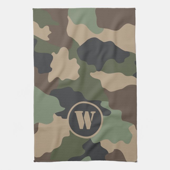 Camouflage Woodland Camouflage Khaki Tan Geschirrtuch (Vertikal)