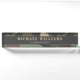 Camouflage Woodland Camouflage Military Khakan Tan Namensplakette