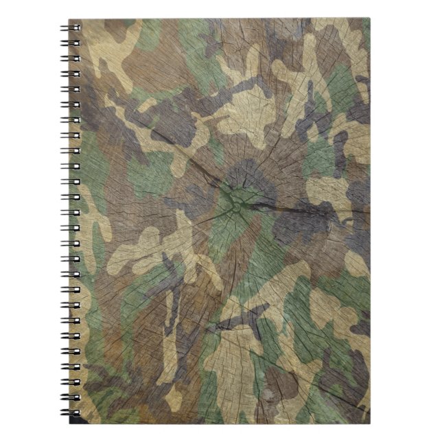 Camouflage Woodland Green Brown Notizblock (Vorderseite)