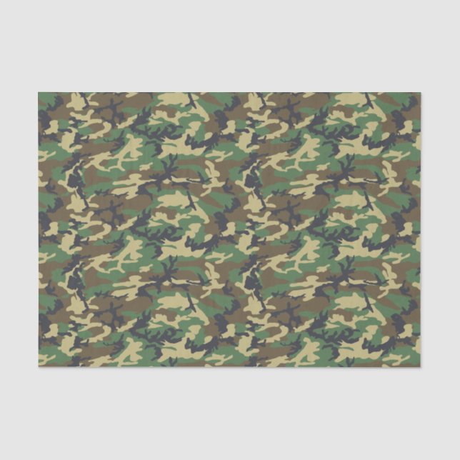 Camouflage Woodland Military Print Seidenpapier (Vorderseite)