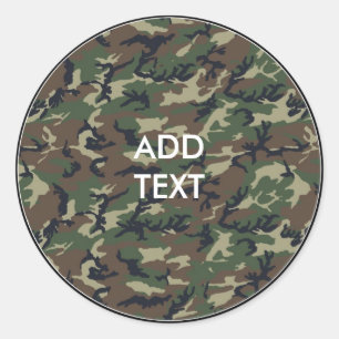 Camouflage Woodland Runder Aufkleber