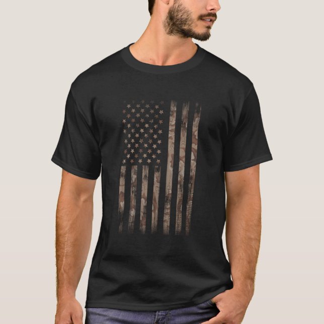 Camouflage Wüstenflagge T-Shirt (Vorderseite)