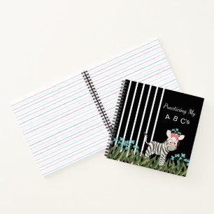 Camouflage Zebra mit Blue Flowers Spiral Notebook Notizbuch