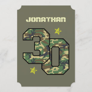 Camouflage zum 30. Geburtstag Einjähriger Individu Einladung