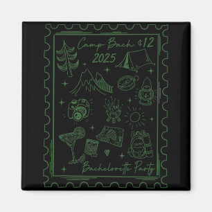 Camp Bach 2025 Team Bride Retro Camping Bacheloret Magnet