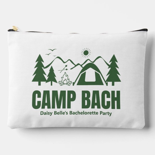 Camp Bach Bachelorette Green Print Toiletry Bag Zubehörtasche (Vorderseite)