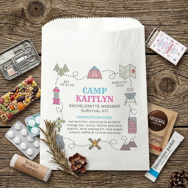 Camp Bach Bachelorette Weekend Party Survival Kit Geschenktütchen (Von Creator hochgeladen)