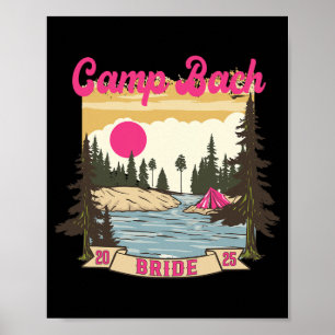 Camp Bach Braut Brautjungfer Retro Camping Jungges Poster