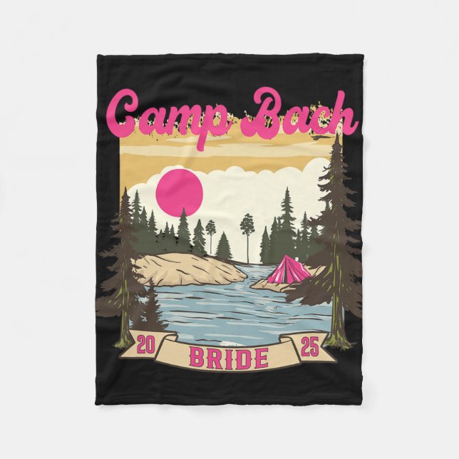 Camp Bach Bride Bridesmaid Retro Camping Bachelore Fleecedecke (Vorderseite)
