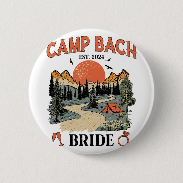 Camp Bach Bridge Wandern Camping Junggeselinnen-Ab Button (Vorderseite)