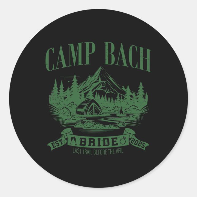 Camp Bach Bridge Wandern Camping Junggeselinnen-Ab Runder Aufkleber (Vorderseite)