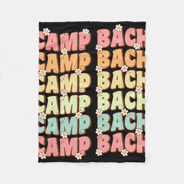 Camp Bach Groovy Bride Squad Camping Bachelorette Fleecedecke (Vorderseite)