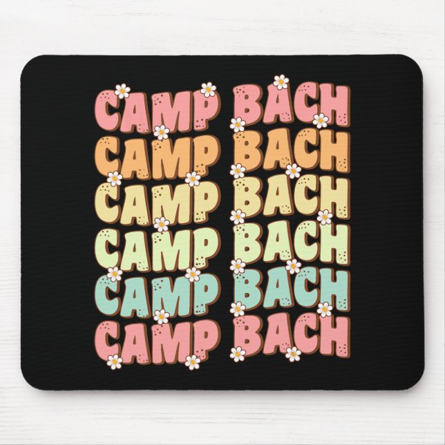 Camp Bach Groovy Bride Squad Camping Bachelorette Mousepad (Vorne)