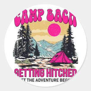 Camp Bach Team Bride Hitched Ließ den Adven Runder Aufkleber