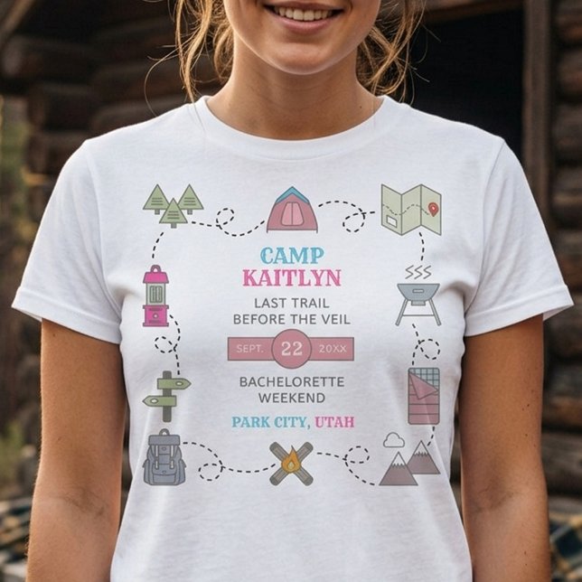 Camp Bach Wilderness Bachelorette Party T-Shirt (Von Creator hochgeladen)