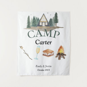 Camp Bachelor Bachelorette Wandteppich