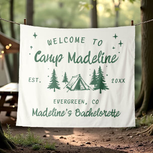 Camp Bachelorette Camping Hintergrund Hand gezogen Wandteppich