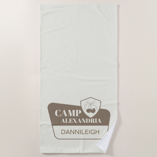 Camp Bachelorette Camping signieren Bridesmaid Strandtuch (Vorderseite)