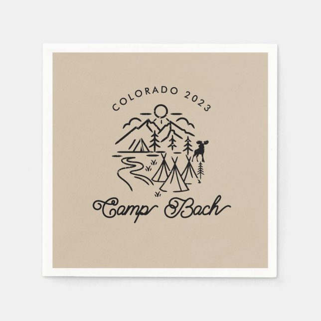 Camp Bachelorette Custom Cocktail Napkins Serviette (Vorderseite)