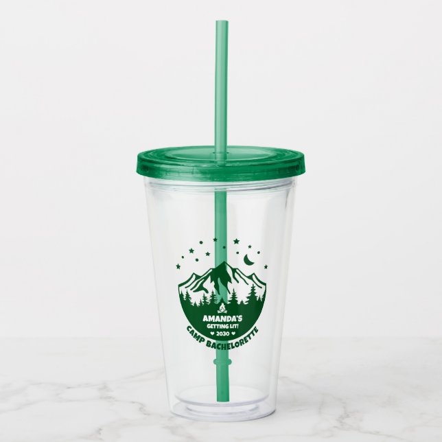 Camp Bachelorette | Green Bridesmaid Acryltrinkbecher (Vorderseite)