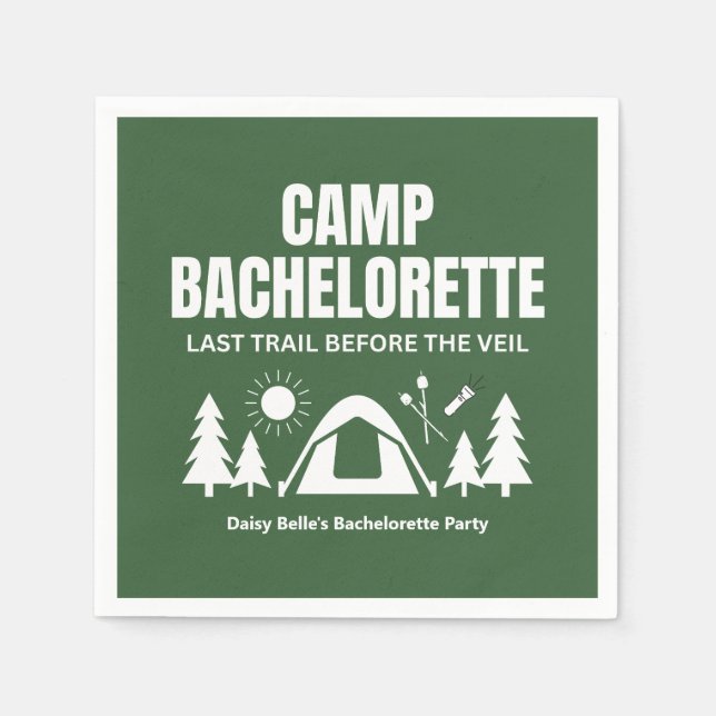 Camp Bachelorette Green Paper Napkin Serviette (Vorderseite)