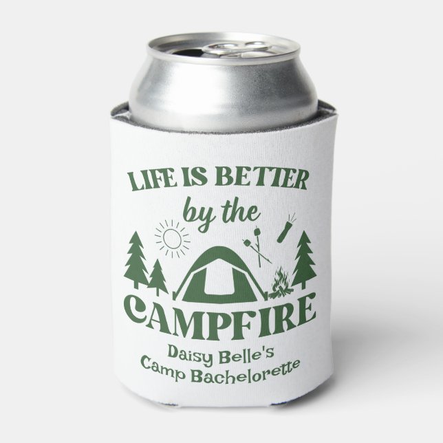 Camp Bachelorette Green T - Shirt Dosenkühler (Kanne Vorderseite)