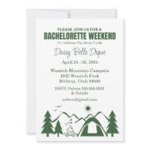 Camp Bachelorette Green Weekend Einladung