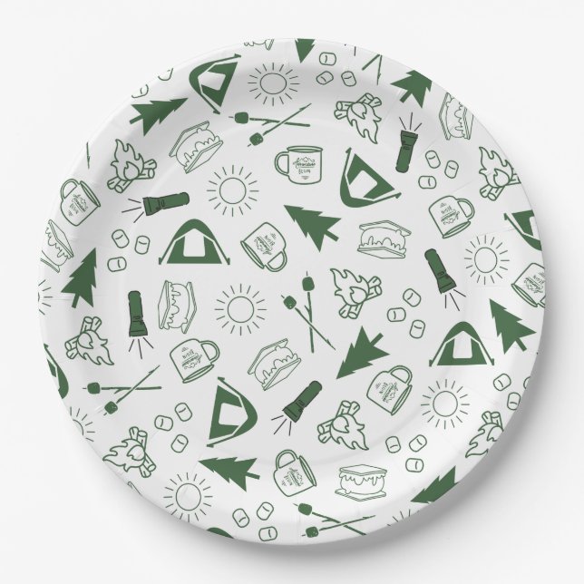 Camp Bachelorette Grünbuch Napkin Pappteller (Vorderseite)