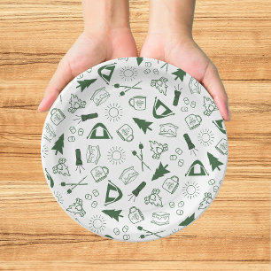 Camp Bachelorette Grünbuch Napkin Pappteller