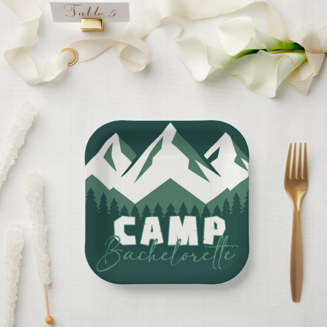 Camp Bachelorette Pappteller (Hochzeit)