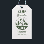 Camp Bachelorette Party Camping Bach Weekend Geschenkanhänger<br><div class="desc">A cute hand drawn design featuring bachelorette camping theme illustrations. This green and white camp bach weekend design is ideal for glamping camping bachelorette weekends, camping girls trip bachelorette parties in mountain, forest or lake destinations.</div>