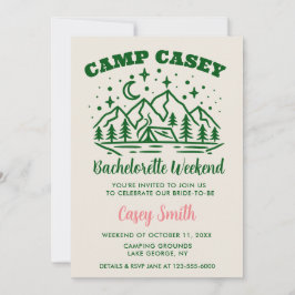CAMP BACHELORETTE WOCHENENDE Einladung